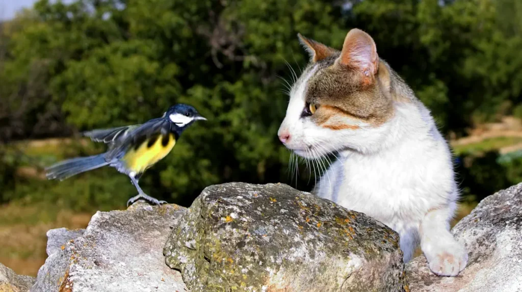 Oiseau et chat