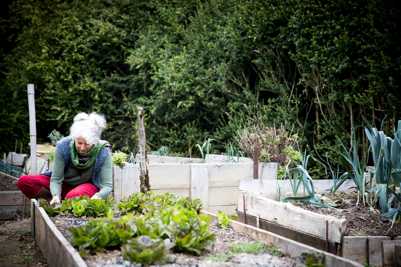 femme qui crée un potager